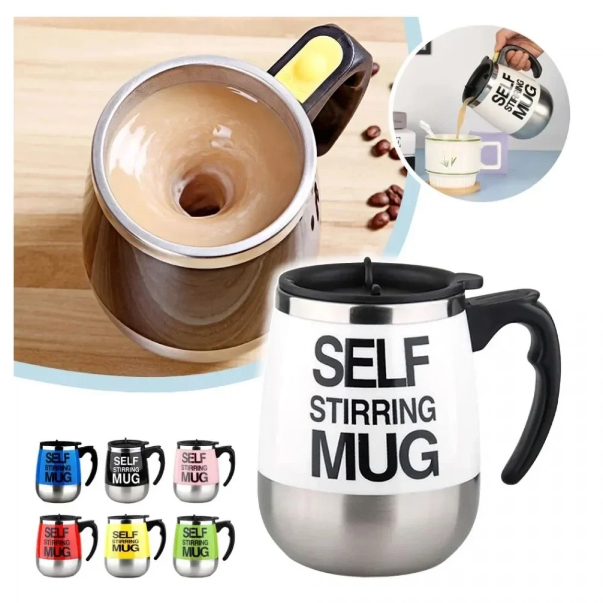 Μεταλλική Κούπα Αυτόματης Ανάμιξης 450ml με το Πάτημα Ενός Κουμπιού - Μωβ - Photo9