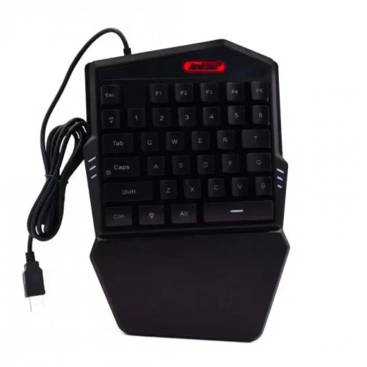 Μονό Πληκτρολόγιο LED RGB USB Ενός Χεριού για PUBG Gaming Andowl Q-JP60 - Μαύρο - Image 3