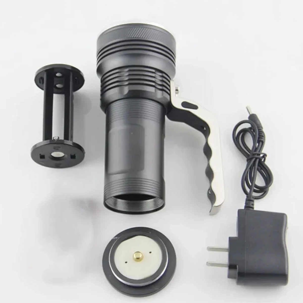 HIGH POWER PORTABLE ΑΛΟΥΜΙΝΙΟΥ IPX67 ΑΔΙΑΒΡΟΧΟΣ CREE LED R5 SEARCHLIGHT ΜΕ ΜΠΑΤΑΡΙΑ 18650 ΦΑΚΟΣ ΕΠΑΝΑΦΟΡΤΙΖΟΜΕΝΟΣ ΜΑΥΡΟΥ ΧΡΩΜΜΑΤΟΣ - Image 2