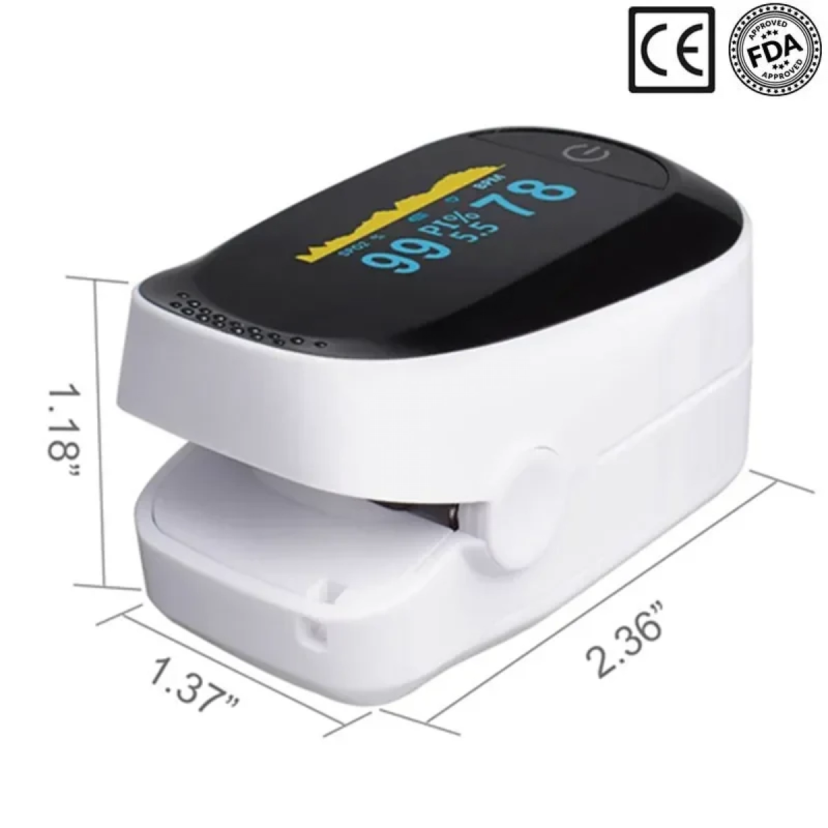 PULSE OXIMETER FINGERTIP A2 ΠΑΛΜΙΚΟ ΟΞΥΜΕΤΡΟ ΔΑΚΤΥΛΟΥ Λευκο