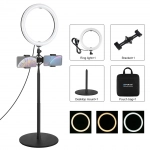 Puluz Ring Light με Τρίποδο 140cm και Βάση Dual Phone Bracket 26cm LED - PKT3040