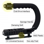 Σταθεροποιητής Κάμερας Χειρός Steadycam U-Grip Σχήματος C με Φωτισμό LED Puluz PKT3013 - Μαύρο