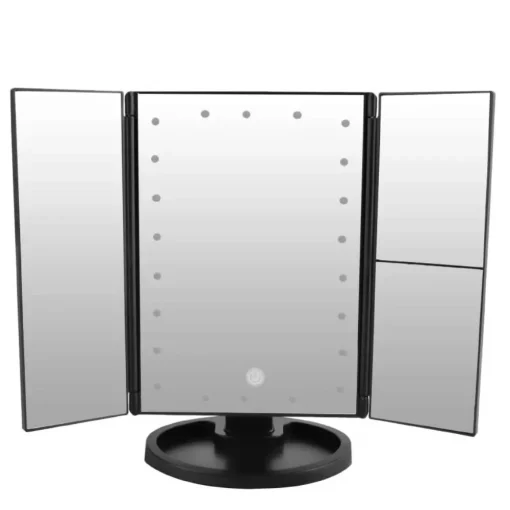 Τριπλός καθρέπτης μακιγιάζ με μεγέθυνση και φωτισμό με 22 LED λαμπτήρες Μαύρος, 11.5x34.5x28 cm - Photo10