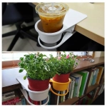 Βάση Στήριξης Γραφείου Για Ποτήρι Λευκή Water cup holder at the table - Photo2