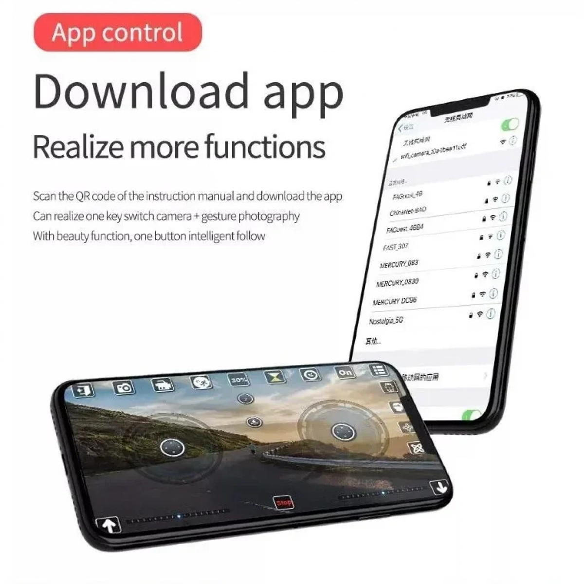 Drone με 4K Κάμερα και Χειριστήριο, Συμβατό με Smartphone Factory A18