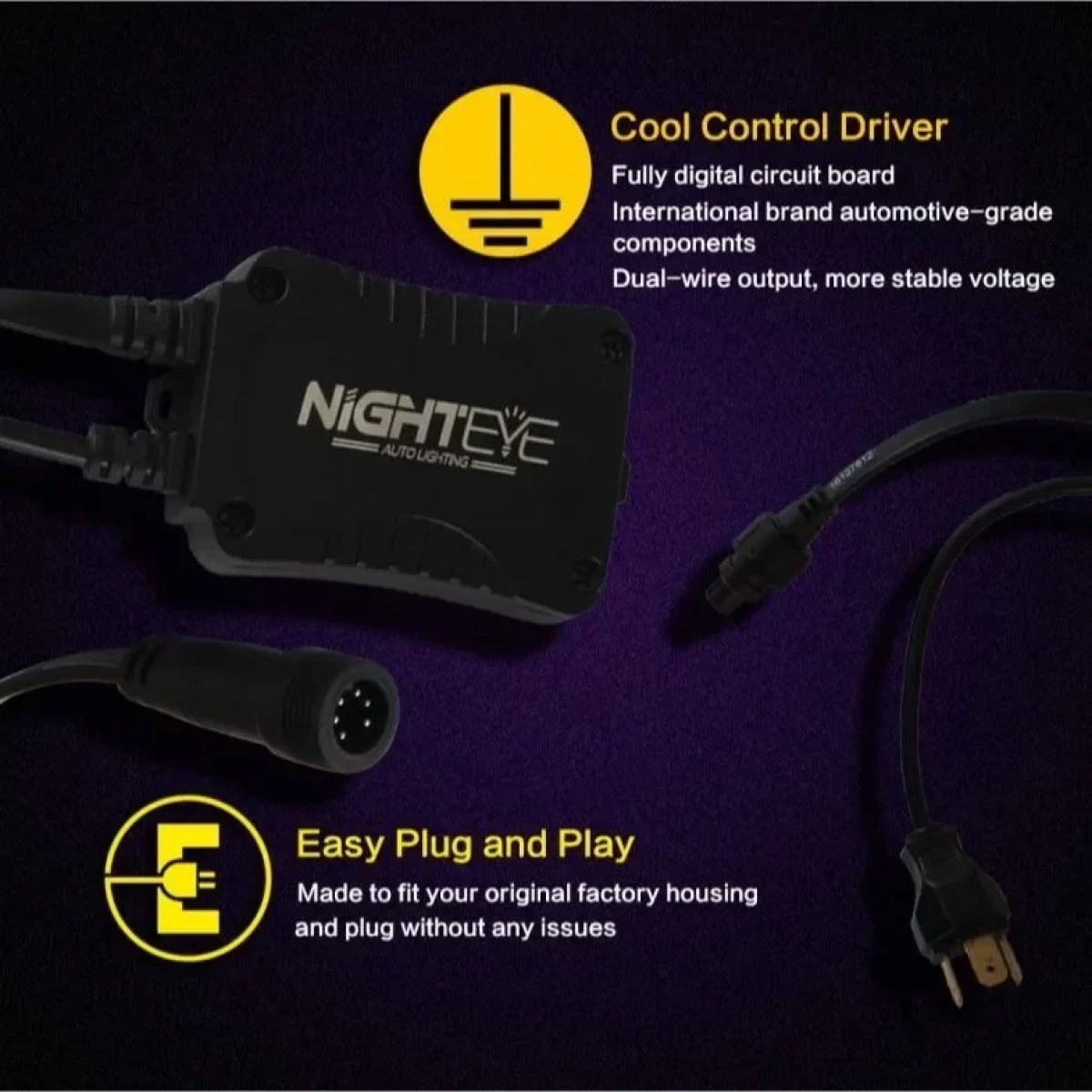 Λάμπες LED H4 80w Nighteye 6500k n1 A393 12000 Lumens 2τμχ