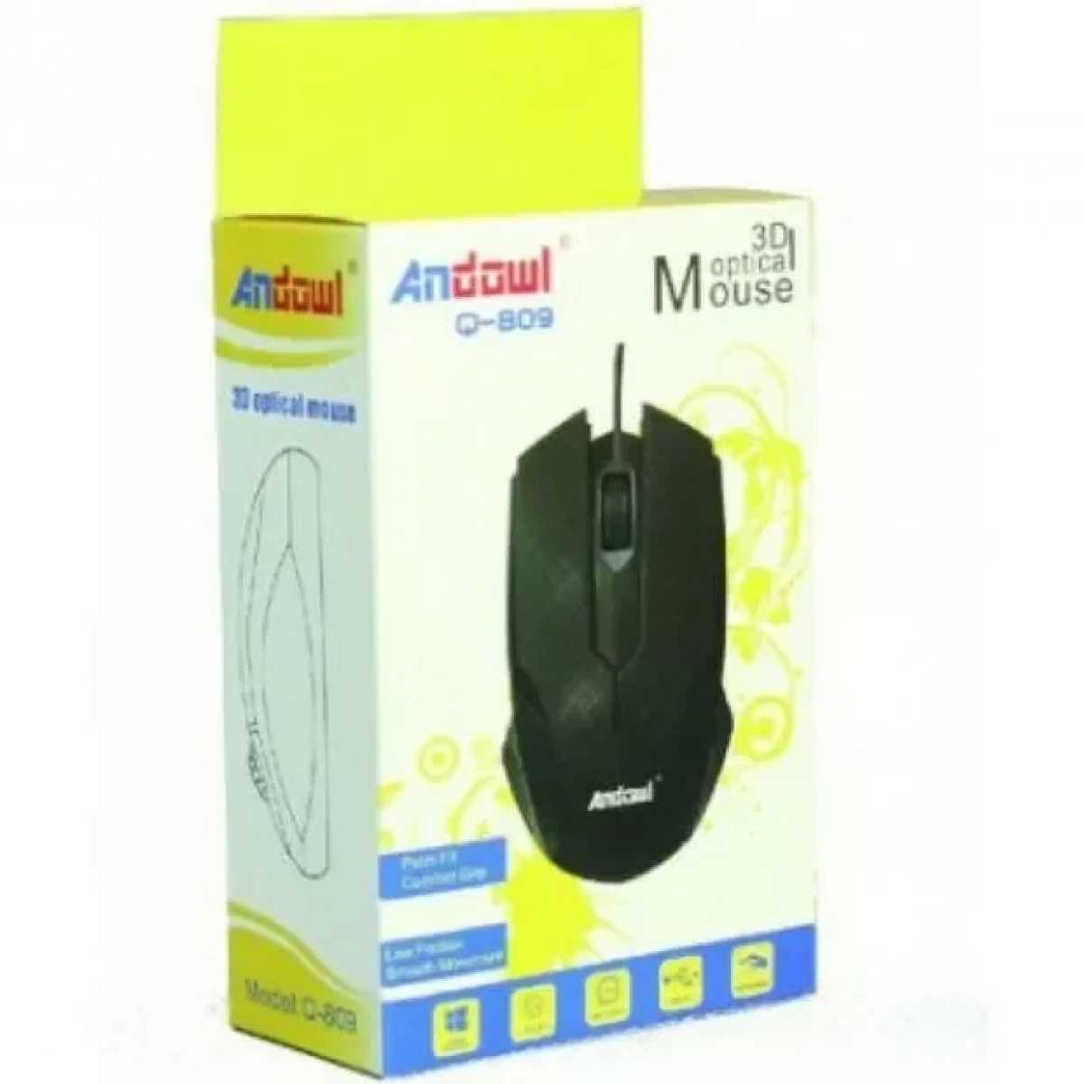 3D ενσύρματο οπτικό ποντίκι USB Q-809 ANDOWL