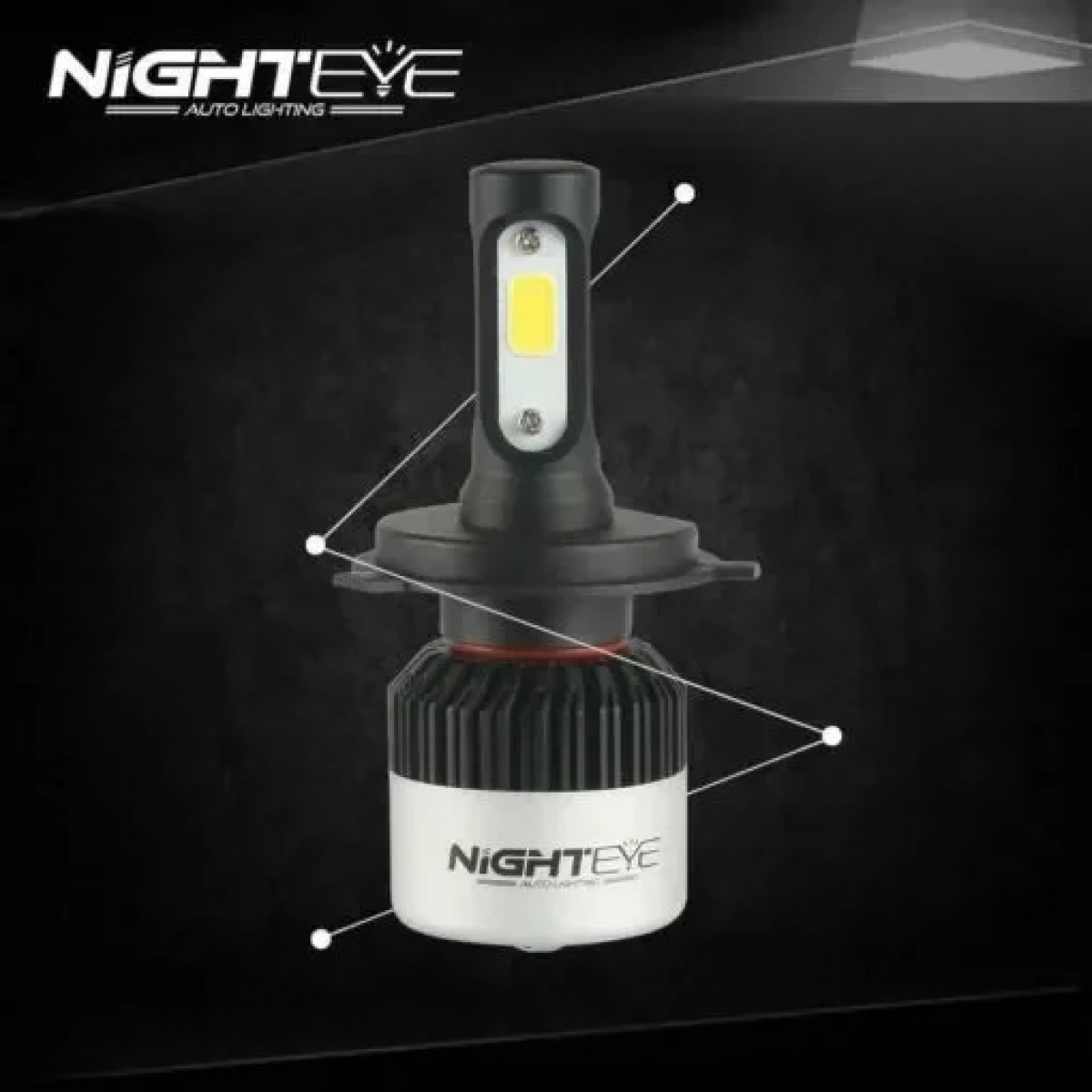 NIGHTEYE λάμπες led 9000lm 6500k h4 a315-52 72w 2τμχ