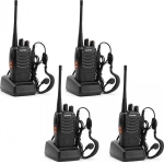 Baofeng BF-888S Ασύρματος Πομποδέκτης UHF/VHF 5W Σετ 4τμχ Μαύρο