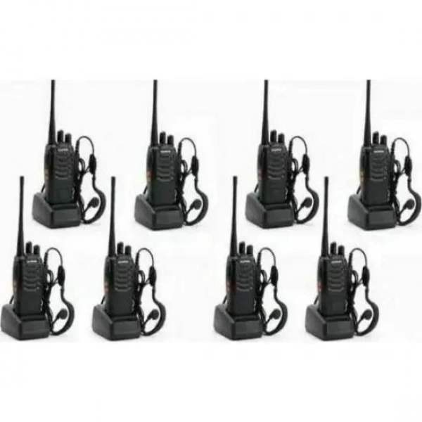 Baofeng BF-888S Ασύρματος Πομποδέκτης UHF/VHF 5W Σετ 8τμχ Μαύρο