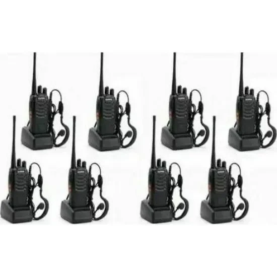 Baofeng BF-888S Ασύρματος Πομποδέκτης UHF/VHF 5W Σετ 8τμχ Μαύρο