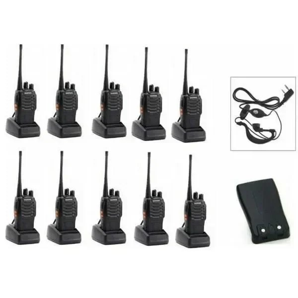 Baofeng BF-888S Ασύρματος Πομποδέκτης UHF/VHF 5W Σετ 10τμχ Μαύρο