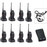 Baofeng BF-888S Ασύρματος Πομποδέκτης UHF/VHF 5W Σετ 8τμχ Μαύρο