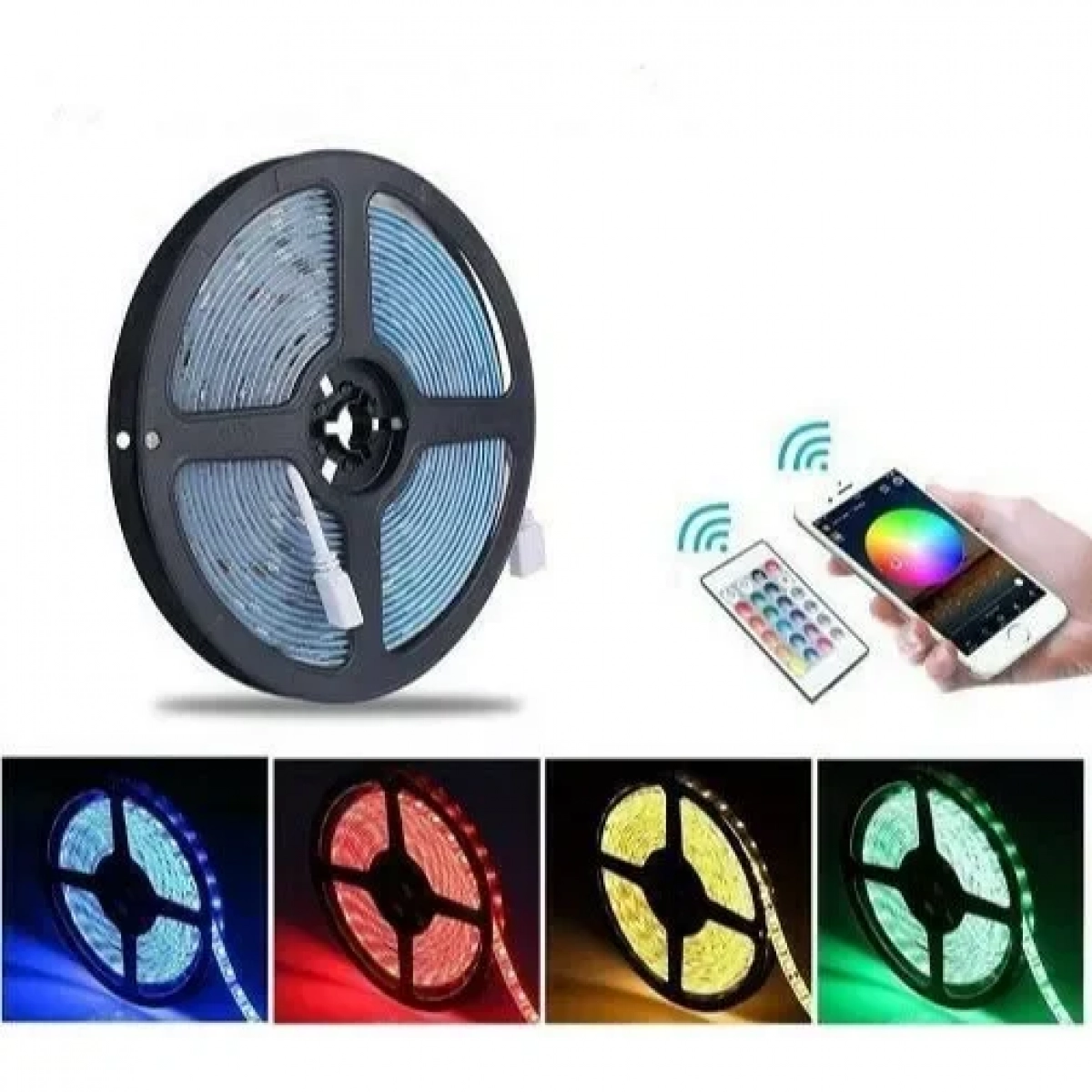 Ταινία LED RGB 5m με Τροφοδοτικό και Τηλεχειριστήριο SMD5050 12V Q-T168 Andowl