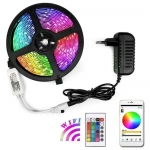 Ταινία LED RGB 5m με Τροφοδοτικό και Τηλεχειριστήριο SMD5050 12V Q-T168 Andowl