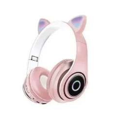 P39M Cat Ear Led Wireless Over Ear Παιδικά Ακουστικά Ροζ