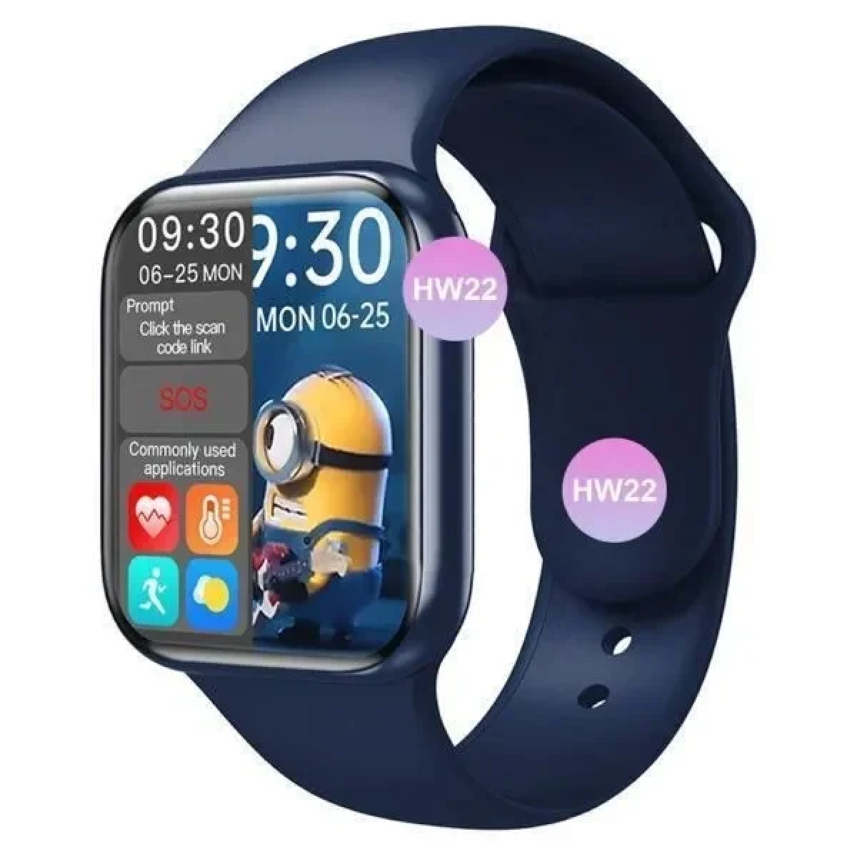 Smartwatch WearFit HW22 Pro Max Black 45mm Magnetic Navy Blue