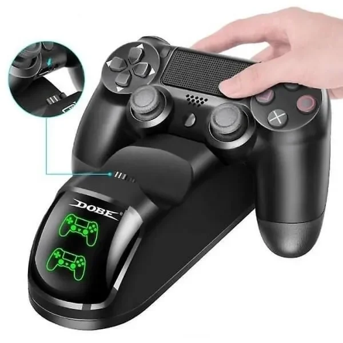 Dobe Dual Charging Dock Βάση Φόρτισης για 2 χειριστήρια PS4 με φωτισμό LED Μαύρο