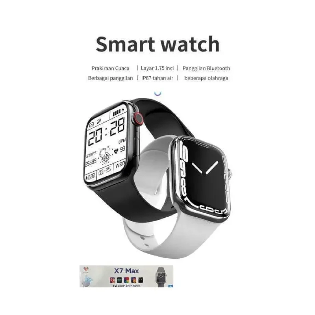 Έξυπνο Ρολόι Smartwatch X7 OEM με Οθόνη Αφής 1,54'' και Φωνητικές Εντολές white