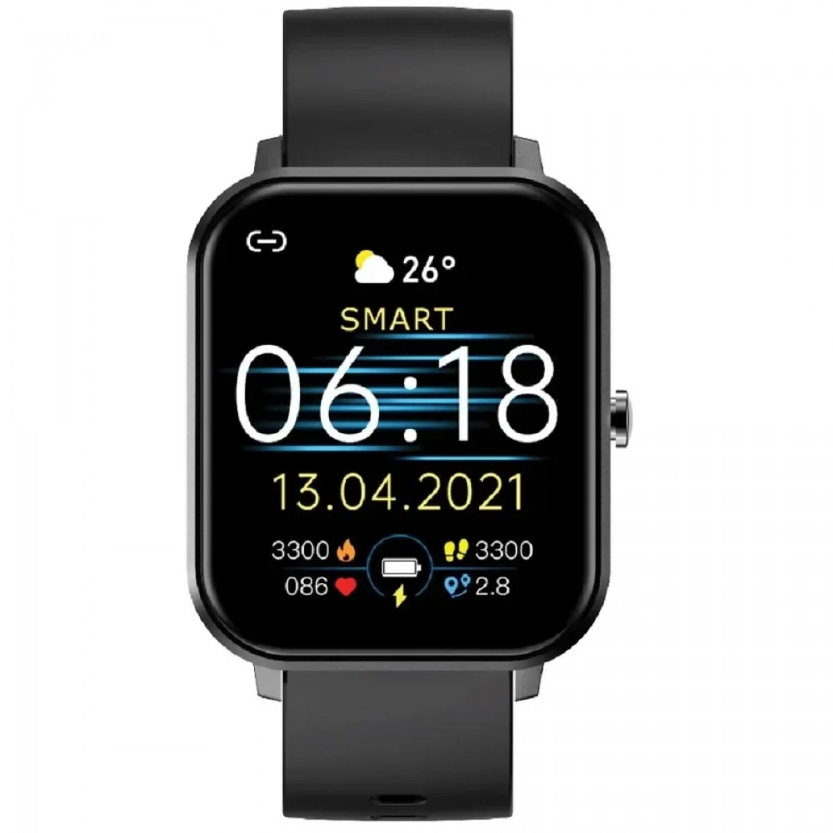 S12 Pro Smartwatch με Παλμογράφο (Μαύρο)