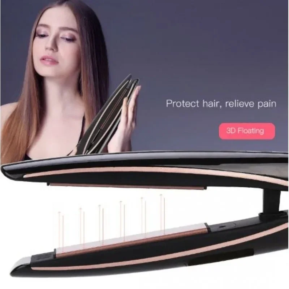 Kemei KM-2218A Πρέσα Μαλλιών με Κεραμικές Πλάκες (1215) Μαύρο