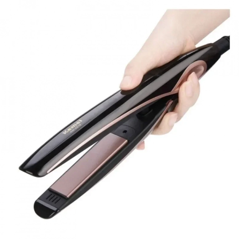 Kemei KM-2218A Πρέσα Μαλλιών με Κεραμικές Πλάκες (1215) Μαύρο