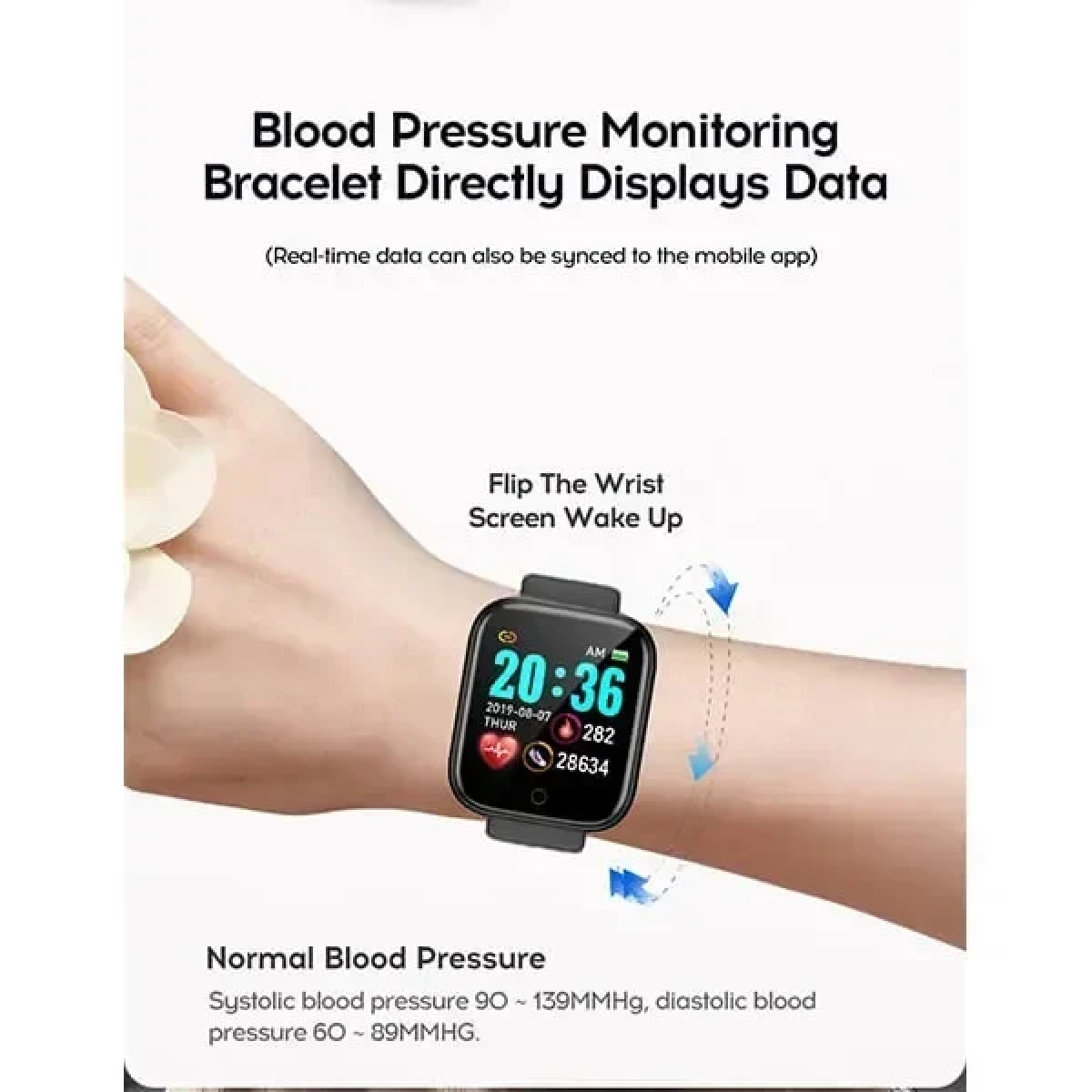 D20 Smartwatch με Παλμογράφο (Ροζ)