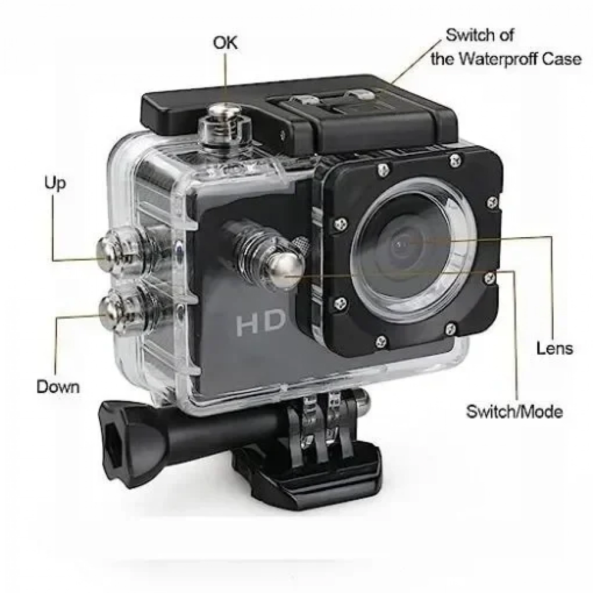 Αδιάβροχη Κάμερα Δράσης HD 1080p WiFi 2"inch LCD - Action Camera με Αξεσουάρ SDWI8