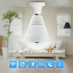Ασύρματη Κρυφή Κάμερα Λάμπα IP Wifi με Ευρυγώνιο Φακό Fish Eye HD 960p Πανοραμικής Θέασης, Ε27, Αισθητήρα Κίνησης, Ειδοποιήσεις, Μικρόφωνο & Ηχείο