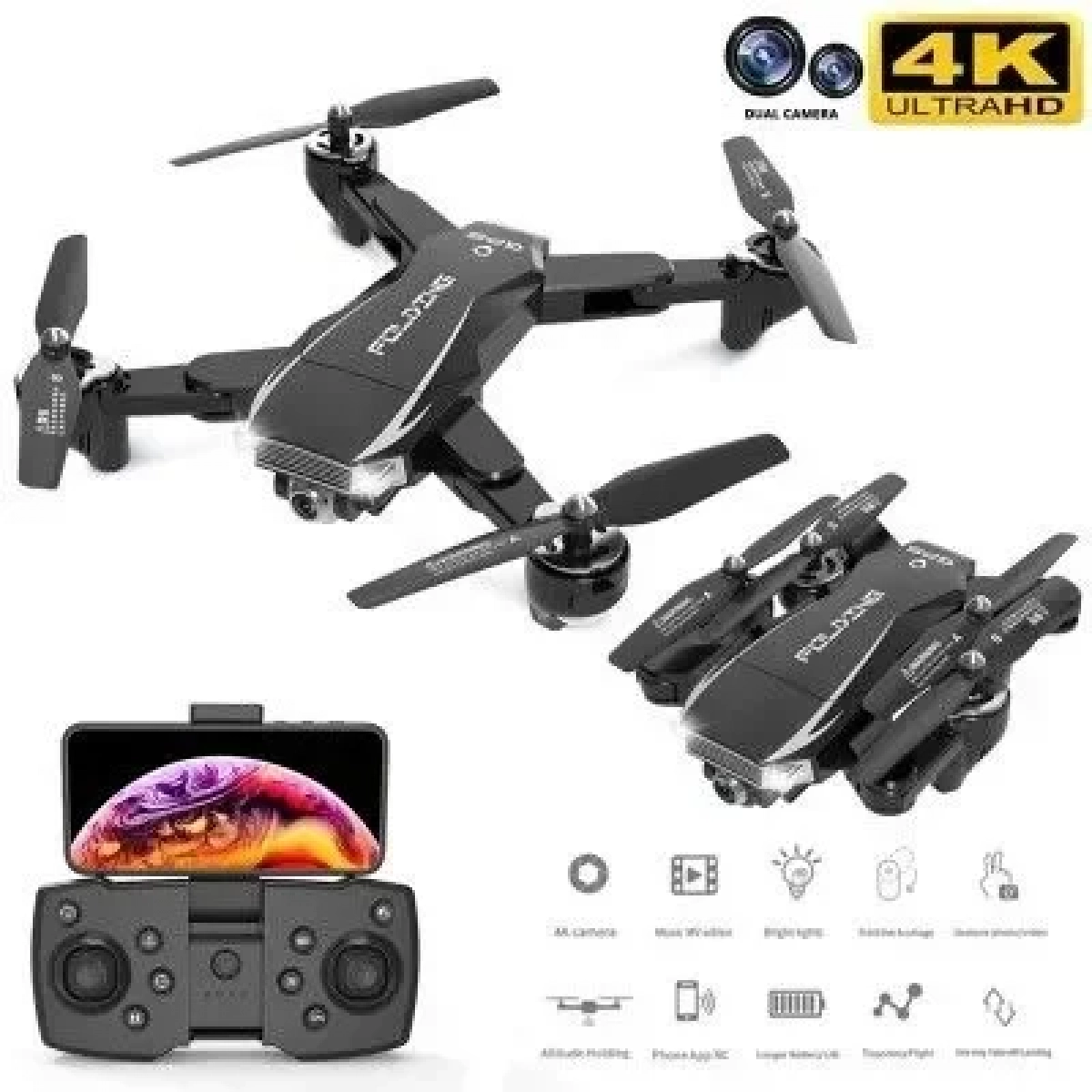 Drone με 4K Κάμερα και Χειριστήριο, Συμβατό με Smartphone Factory A18