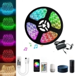 Αδιάβροχη Ταινία LED RGB 5m με Τροφοδοτικό και Τηλεχειριστήριο SMD5050 12V