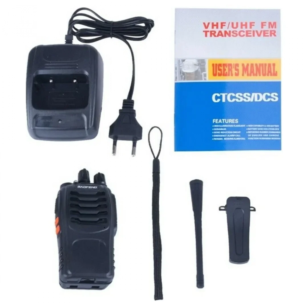Baofeng BF-888S Ασύρματος Πομποδέκτης UHF/VHF 5W Σετ 4τμχ Μαύρο