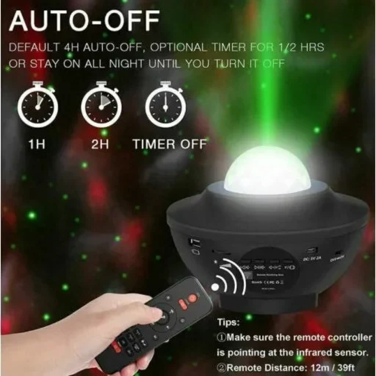 Διακοσμητικό Φωτιστικό LED Party Light Starry Night Light Projector Ocean Wave Πολύχρωμο PS-107203
