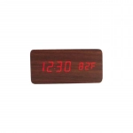 ΞΥΛΙΝΟ ΨΗΦΙΑΚΟ ΡΟΛΟΙ WOODEN CLOCK ΣΚΟΥΡΟ ΚΑΦΕ