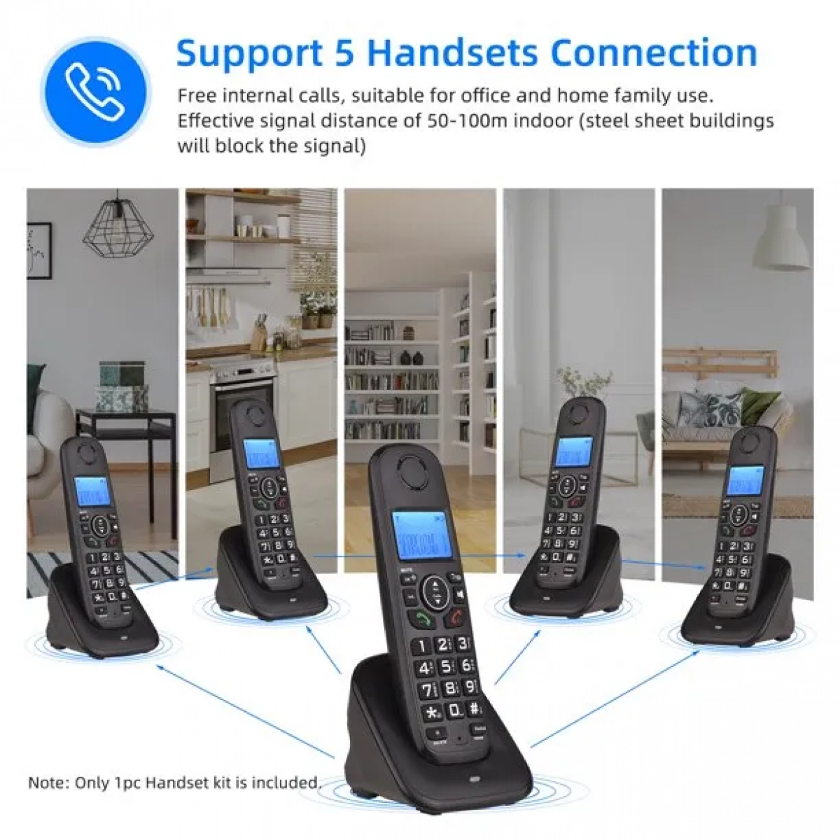 Ασύρματο τηλέφωνο με οθόνη LCD μαυρο