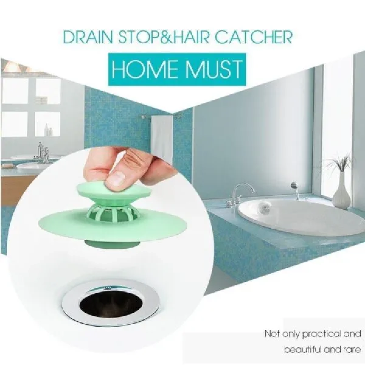 Τάπα για Σιφώνια Νεροχύτη και Μπανιέρας Flex Drain Stop and Hair Catcher - Image 2