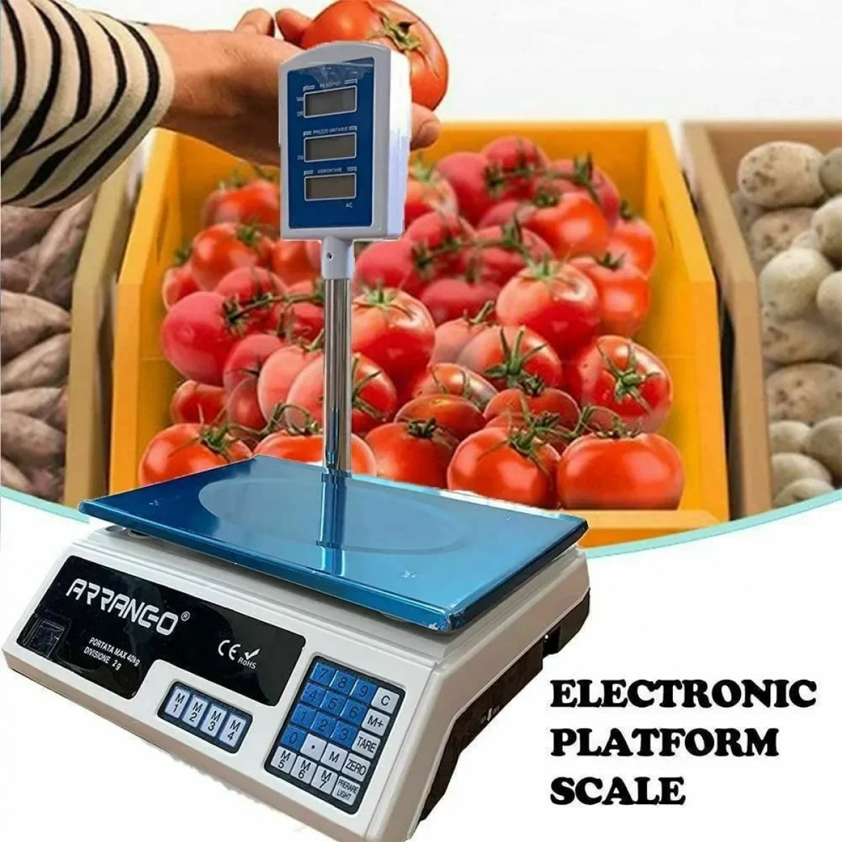 Ζυγαριά Λιανικής με Κολώνα 40kg/2gr Arrango AB57132 Λευκό - Image 2