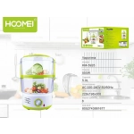 Ατμομάγειρας με 2 Επίπεδα Μαγειρέματος 5lt 550W Hoomei HM-5925 Λευκό/Πράσινο - Image 2