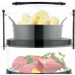 Ατμομάγειρας με 3 Επίπεδα Μαγειρέματος 7.5lt 500W Hoomei ΗΜ-5932 Inox/Μαύρο - Image 2