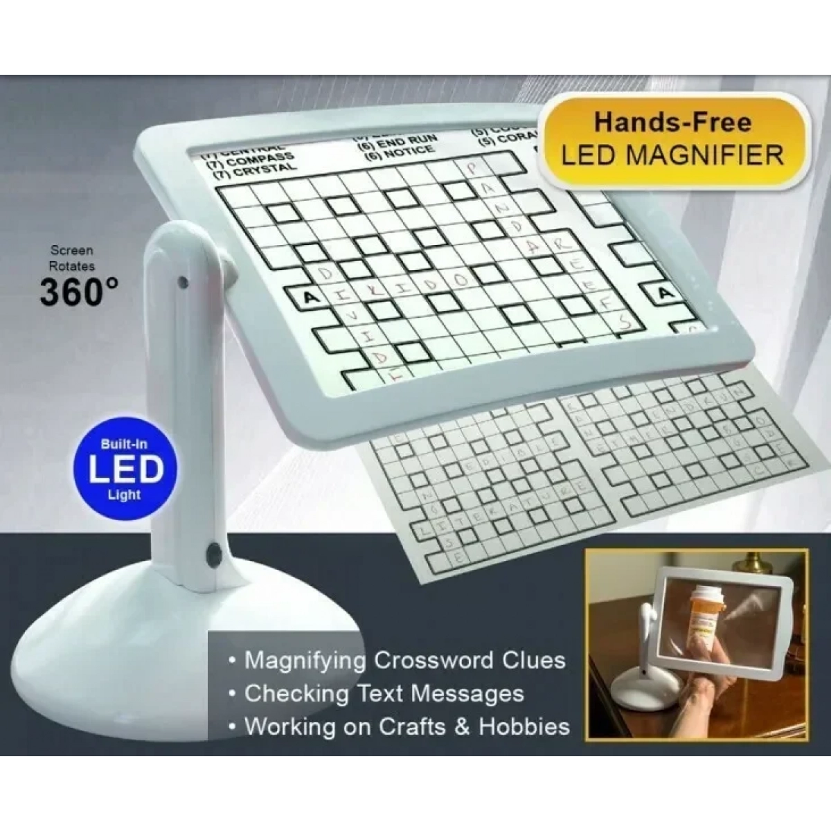 Μεγεθυντικός φακός Hands Free magnifier με LED-360 μοιρών - Image 3