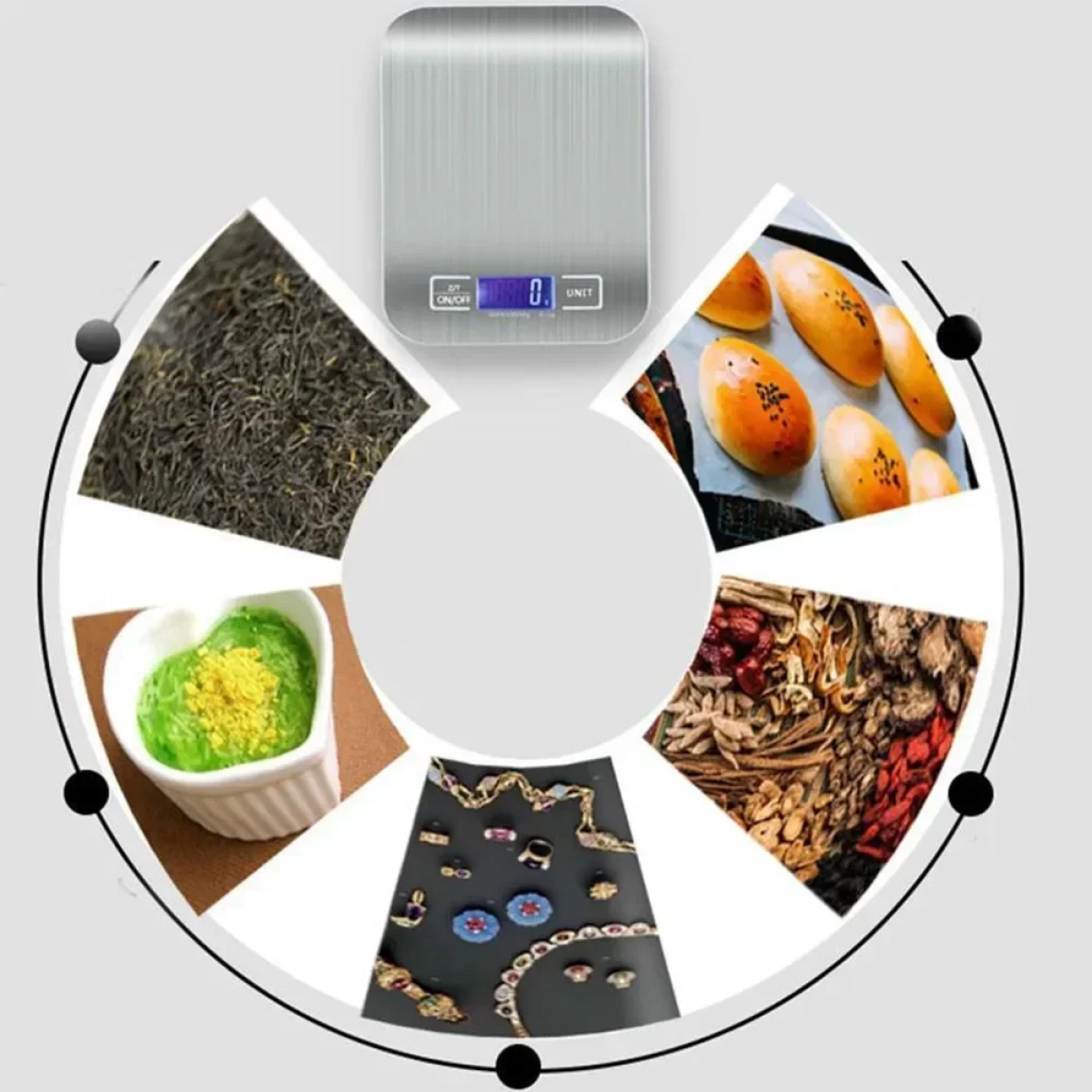 Ψηφιακή Ζυγαριά Κουζίνας 1gr/5kg Arrango AB76298 Inox - Image 4