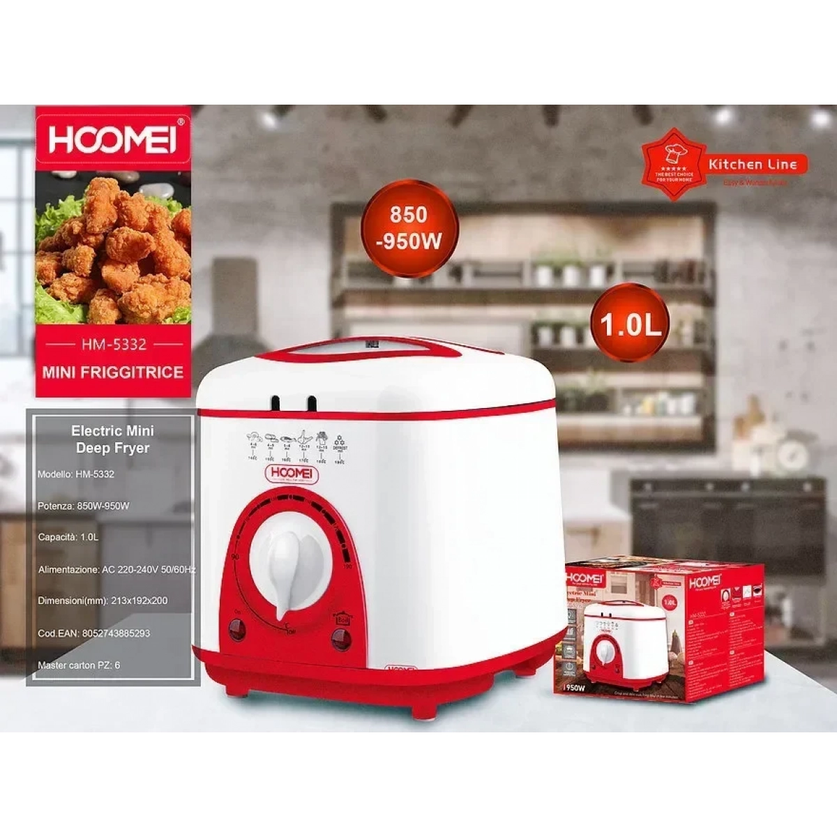 Φριτέζα Πολυμάγειρας με Αποσπώμενο Κάδο 1lt Hoomei HM-5332 | Hoomei - Image 5