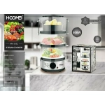 Ατμομάγειρας με 3 Επίπεδα Μαγειρέματος 7.5lt 500W Hoomei ΗΜ-5932 Inox/Μαύρο - Image 5