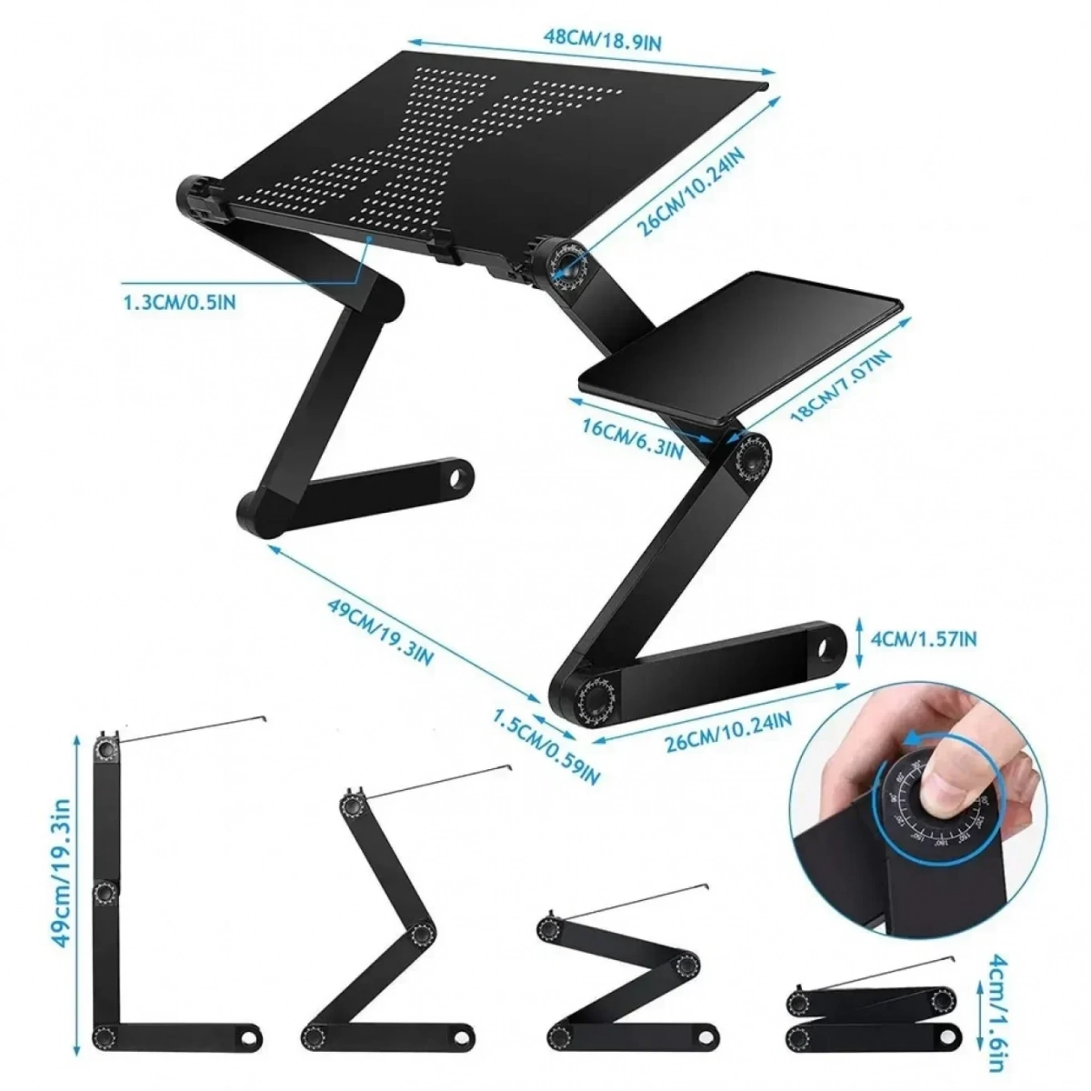 Εργονομικό τραπεζάκι Laptop T9 με μεταλλικό σκελετό και ανεμιστήρα - Image 3