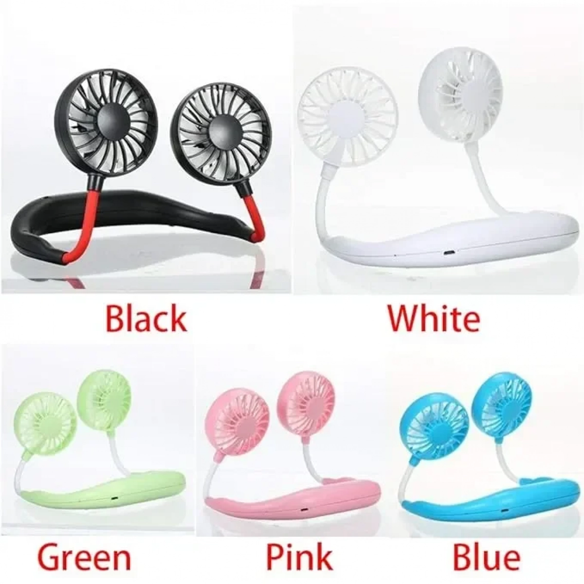 Ανεμιστήρας Λαιμού για το Πρόσωπο Wireless Rechargeable Face Fans - Γαλάζιο