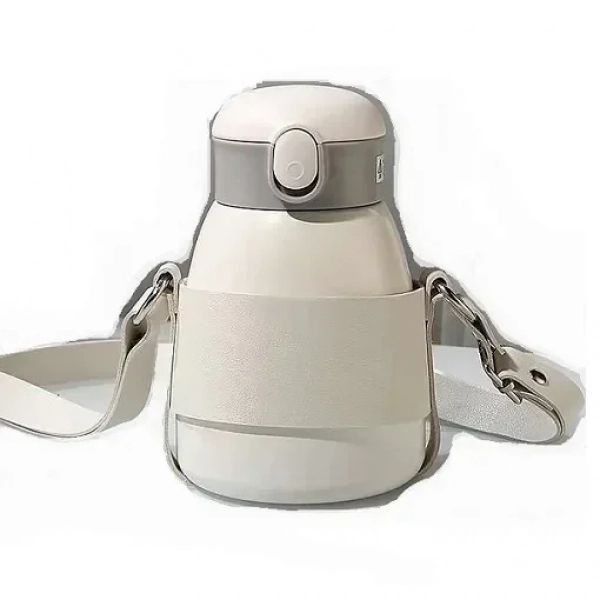 Ανοξείδωτο Παγούρι Θερμός με Καλαμάκι 600ml MDHL MD-005 Λευκό