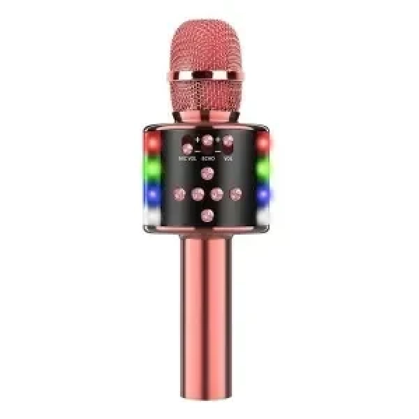 D168 Wireless Bluetooth Karaoke Microphone - ΡΟΖ ΧΡΥΣΟ