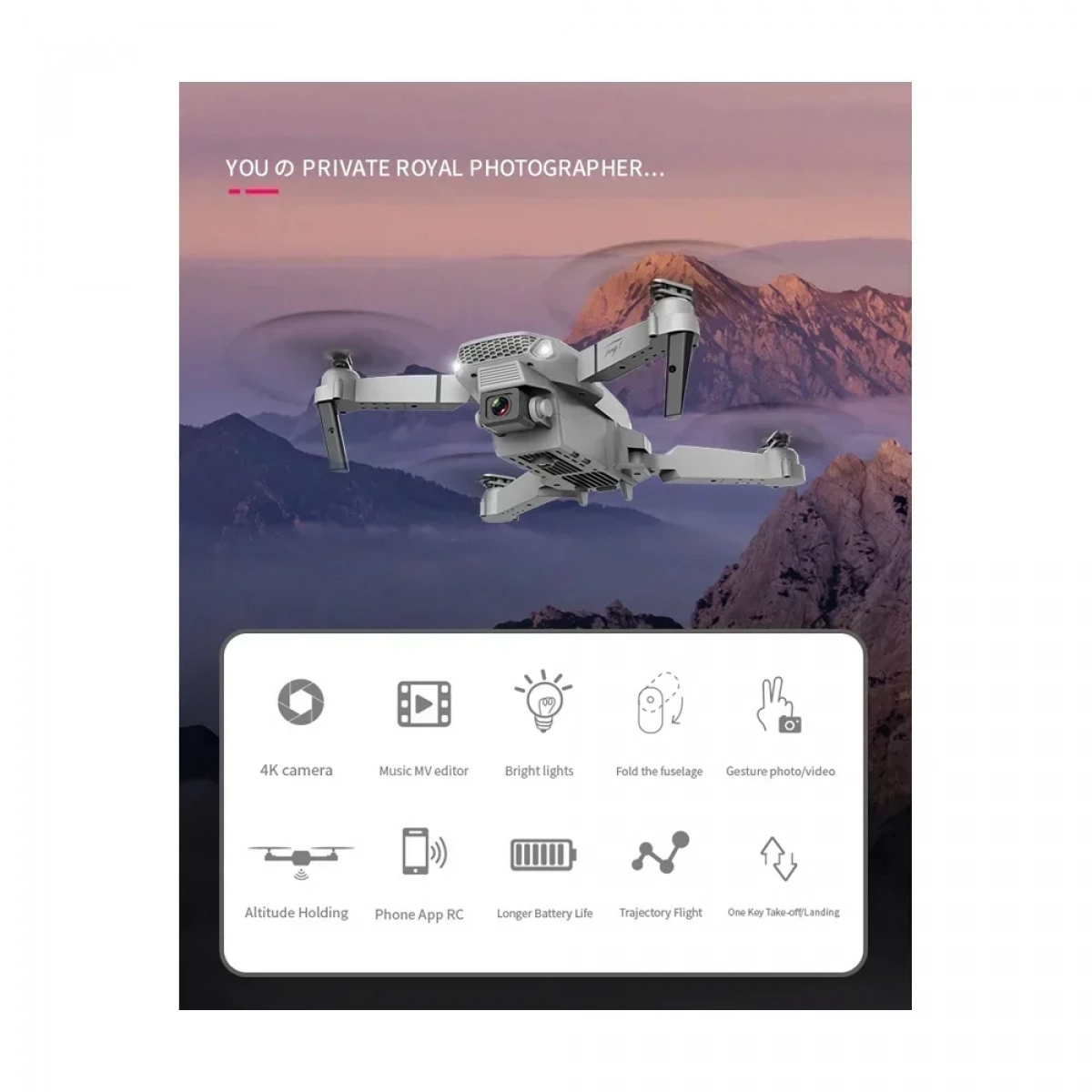 Duqi E88 pro drone με ευρεία γωνία Hd 4k 1080p διπλό ύψος κάμερας κρατήστε Wifi Rc πτυσσόμενο quadcopter