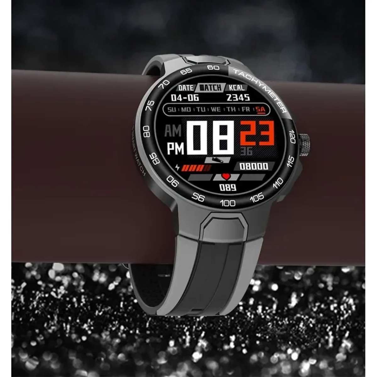 E15 Smartwatch Report IP68 Waterproof Heart Rate Monitor - Μαύρο Ανθρακί