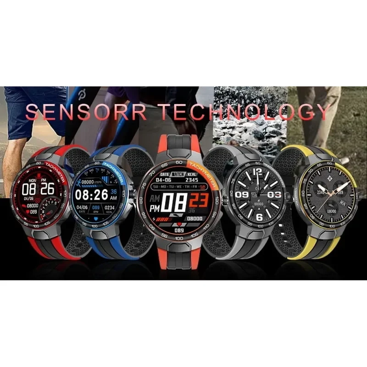 E15 Smartwatch Report IP68 Waterproof Heart Rate Monitor - Μαύρο Ανθρακί